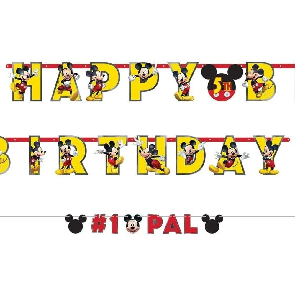 MICKEY MOUSE‎ Forever JUMBO LETTER BANNER KIT ~ Birthday Party Supplies Disney